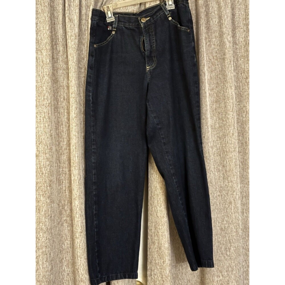 Roughrider Women's Dark Blue Denim Jeans 100% Cotton Zip Button Closure Pockets